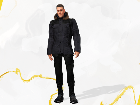 Man in Winter Outfit Stylized realistic character rig 3Dモデル