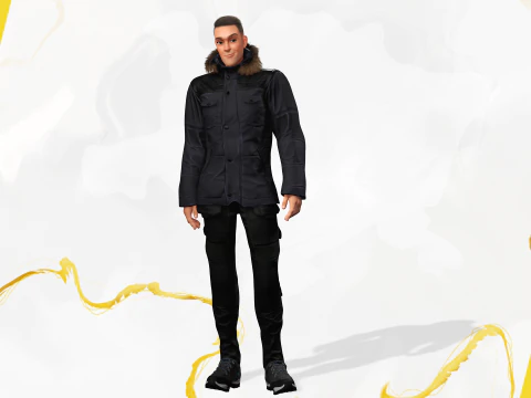 Man in Winter Outfit Stylized realistic character rig 3D Model