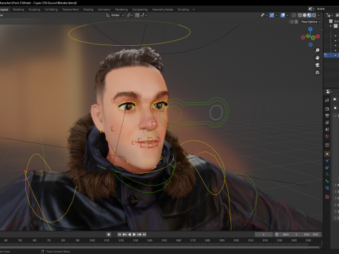 Man in Winter Outfit Stylized realistic character rig 3Dモデル