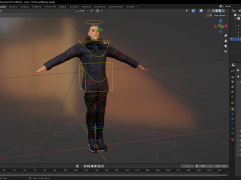 Man in Winter Outfit Stylized realistic character rig 3D Model