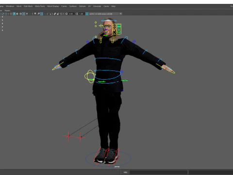 Man in Winter Outfit Stylized realistic character rig 3D Model