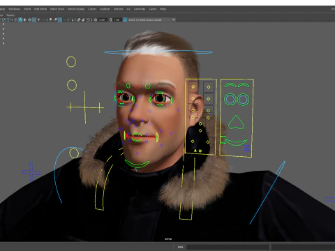 Man in Winter Outfit Stylized realistic character rig 3D Model