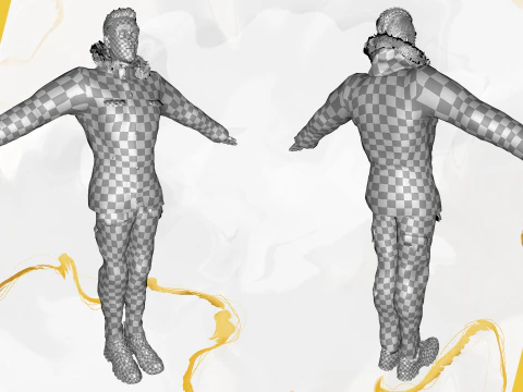 Man in Winter Outfit Stylized realistic character rig 3D Model
