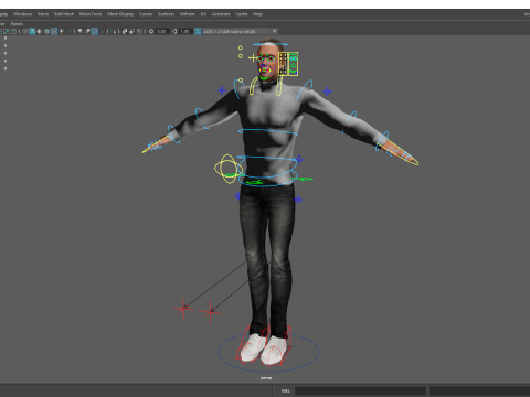 Casual male turtle-neck cartoon semi Realistic 3D 模型
