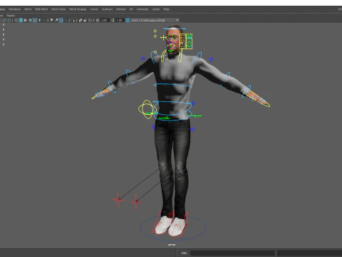 Casual male turtle-neck cartoon semi Realistic 3D Model