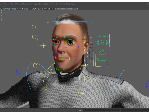 Casual male turtle-neck cartoon semi Realistic 3D 模型