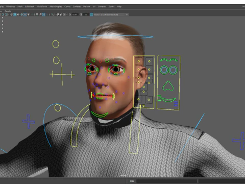 Casual male turtle-neck cartoon semi Realistic 3D Model