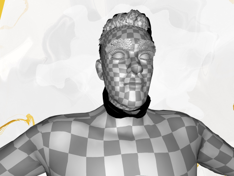 Casual male turtle-neck cartoon semi Realistic 3D 模型