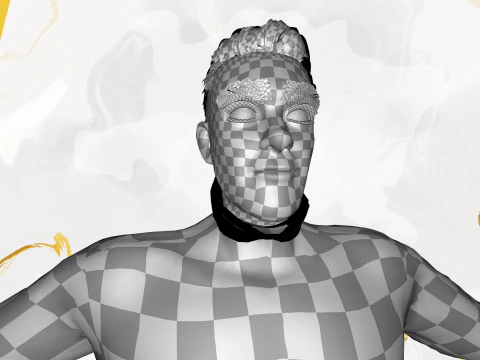 Casual male turtle-neck cartoon semi Realistic 3D Model