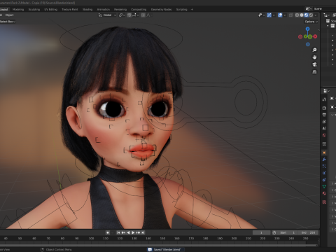 Cartoon cute Woman Stylized 3Dモデル