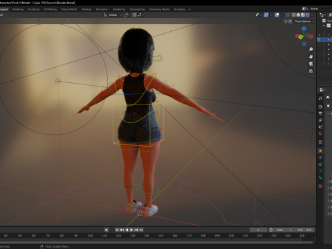 Cartoon cute Woman Stylized 3Dモデル