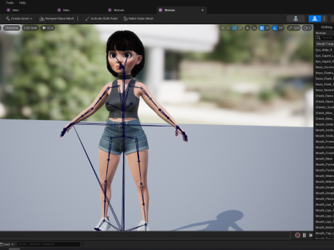 Cartoon cute Woman Stylized 3Dモデル