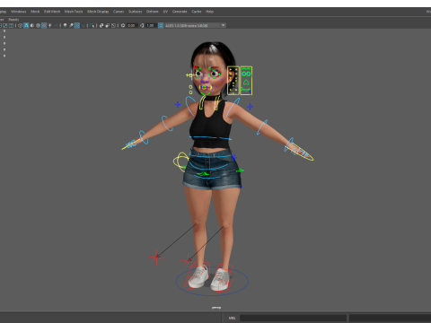 Cartoon cute Woman Stylized 3Dモデル