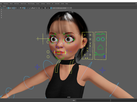 Cartoon cute Woman Stylized 3Dモデル