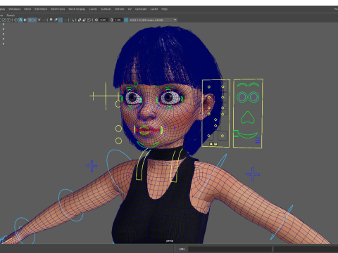 Cartoon cute Woman Stylized 3Dモデル