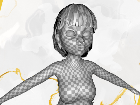 Cartoon cute Woman Stylized 3Dモデル