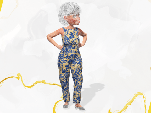 Pretty Girl Realistic Toon Character 3D 모델