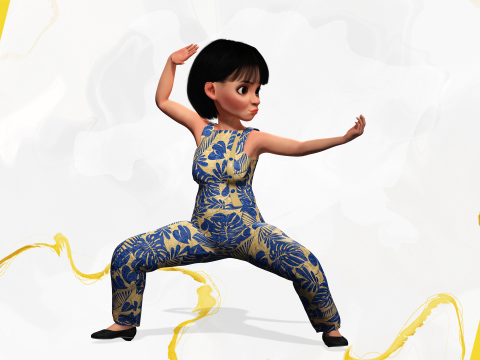 Pretty Girl Realistic Toon Character 3D 모델