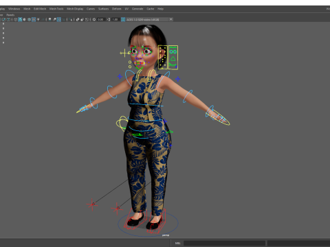 Pretty Girl Realistic Toon Character 3D 모델