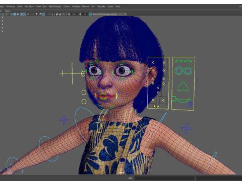 Pretty Girl Realistic Toon Character 3D 모델
