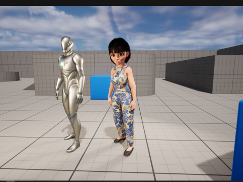 Pretty Girl Realistic Toon Character 3D 모델