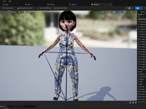 Pretty Girl Realistic Toon Character 3D 모델