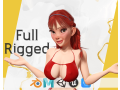 Cartoon girl with stylized red Stylized Semi-Realistic hair 3D Modell