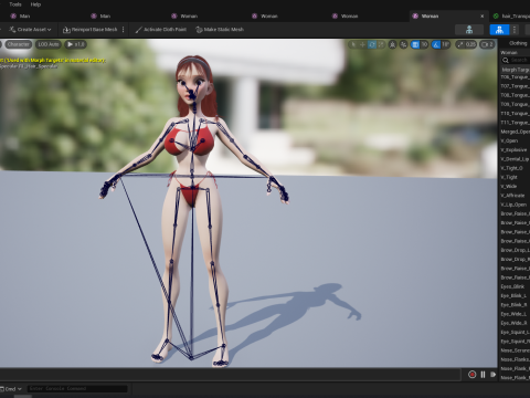 Cartoon girl with stylized red Stylized Semi-Realistic hair 3D Модель