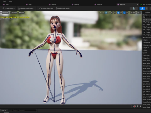 Cartoon girl with stylized red Stylized Semi-Realistic hair 3D Model