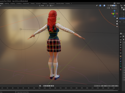 School Girl uniform suit stylized realism Model 3D