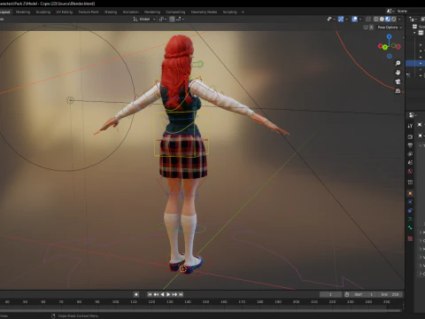 School Girl uniform suit stylized realism 3D Model