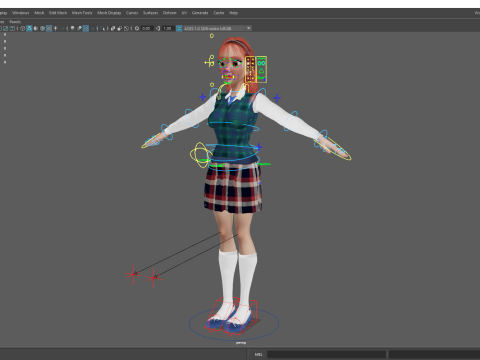 School Girl uniform suit stylized realism Model 3D