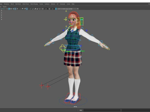 School Girl uniform suit stylized realism 3D Model