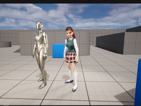 School Girl uniform suit stylized realism Model 3D