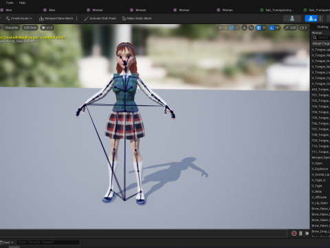 School Girl uniform suit stylized realism Model 3D