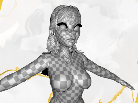 School Girl uniform suit stylized realism Model 3D