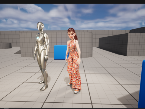 Redhead Character with Colorful Patterned Outfit Toon 3D Модель