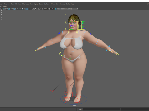 Curvy Swimsuit Female Character Plus-Size Stylized Character 3Dモデル