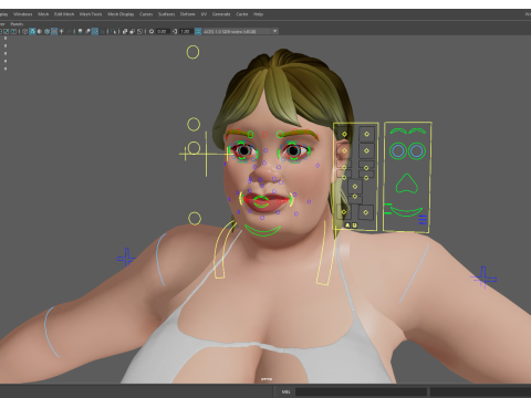 Curvy Swimsuit Female Character Plus-Size Stylized Character 3Dモデル