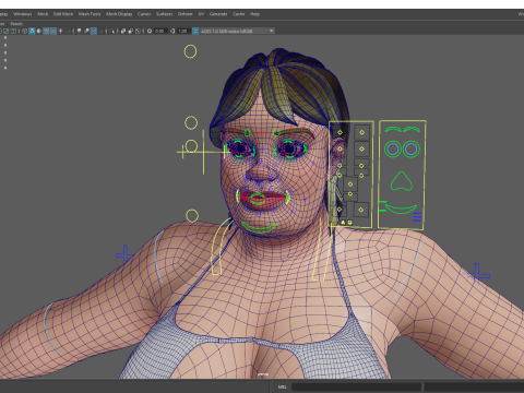 Curvy Swimsuit Female Character Plus-Size Stylized Character 3Dモデル