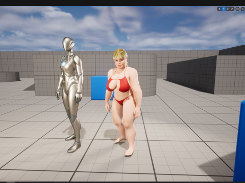 Curvy Swimsuit Female Character Plus-Size Stylized Character 3Dモデル