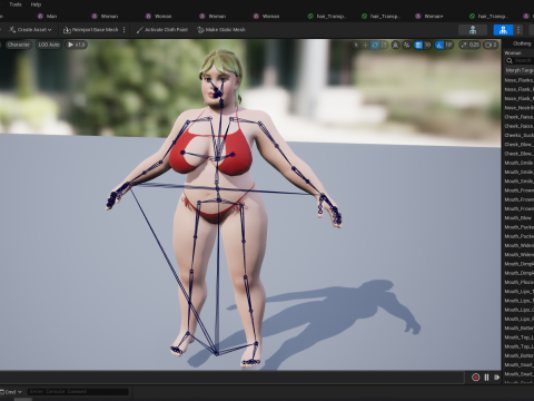 Curvy Swimsuit Female Character Plus-Size Stylized Character 3Dモデル