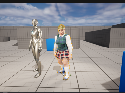 Plus-Size cartoon Student Girl with Uniform 3D Модель