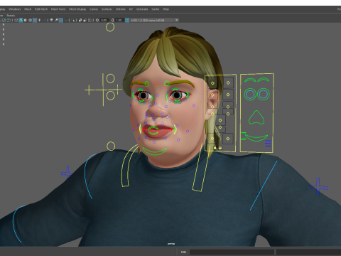 Everyday Outfit Plus-Size Jeans Female Model Stylized Character 3D-Modell