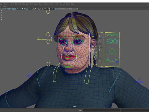 Everyday Outfit Plus-Size Jeans Female Model Stylized Character 3D-Modell