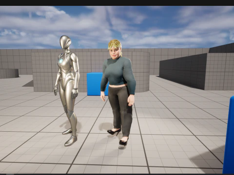 Roupa do dia a dia Jeans Plus Size Modelo Feminino Personagem Estilizada Modelo 3D