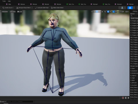 Roupa do dia a dia Jeans Plus Size Modelo Feminino Personagem Estilizada Modelo 3D