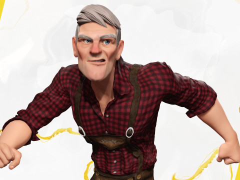 Confident Character Lumberjack Stylized Forester Realism 3D Model