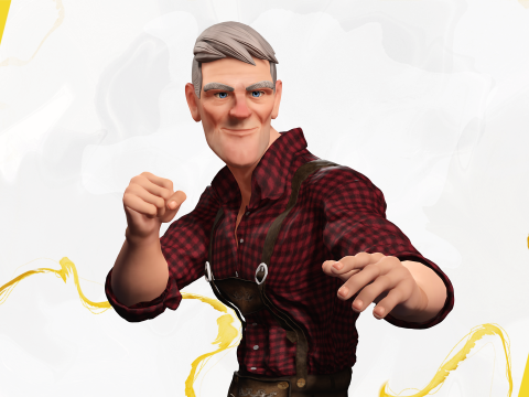 Confident Character Lumberjack Stylized Forester Realism 3D Model
