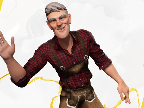 Confident Character Lumberjack Stylized Forester Realism 3D Model